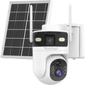 Kweiugfi 4G LTE Cellular Security Camera Dual Lens Outdoor,180-Day Unlimited Data,2K Wireless Solar Security Camera,360° Pan and Tilt,PIR Motion,Sensor Color Night Vision,Built-in VSIM,64GB SD Card