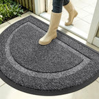 OLANLY Half Circle Front Door Mat Outside 35x23 All-Season Rubber Doormat by OLANLY
