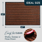 ubdyo Extra Durable Door Mat Outside Entrance (47" x 32", Bright Burgundy) - Image 2