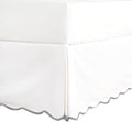 HIG Off White Chic Queen Bed Skirt - Easy Fit Scallop Edge Pleated Bedskirts, 14 Inch Drop Anti-Slip Dust Ruffle, Thick Fabric for Enhanced Privacy, Pre-Washed for Long-Lasting Use(N60022)