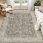 5x7 Area Rugs Living Room: Bedroom Washable Carpet Warm Taupe by Luxturiy