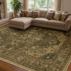 RELEANY Washable Area Rug, 7'x10', Brown/Dark Brown by RELEANY