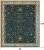 Hazo Haus Vintage Dark Green 7x9 Dining Room Rugs for Under Kitchen Table - Washable Livinig Room Rug - Unique Floral Pastel Low Pile Non-Slip Area Rugs for Bedroom - Image 2
