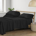 THREAD SPREAD 100% Cotton Split King Sheets for Adjustable Bed - 400 Thread Count 5 PC Sateen Split Sheet Set, Soft, Breathable Cooling Cotton Sheets - 16" Deep Pocket Split King Sheet (Black)