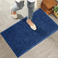 HIYARD Sturdy Front Door Mat, Absorbent Muddy Dirt Resist Welcome Door Mats Outdoor Indoor, Stain and Fade Resistant, Non-Slip Rubber Backing Low Profile Doormat for Entryway, 30×17, Blue by HIYARD