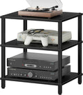 3-Tier AV Media Player Stand, Stereo Cabinet, Modern Stereo Cabine,Game Console Shelf,Wooden TV Stand,Multifunctional Entertainment Center, Suitable for Home, Conference Room, Game Studio,Black