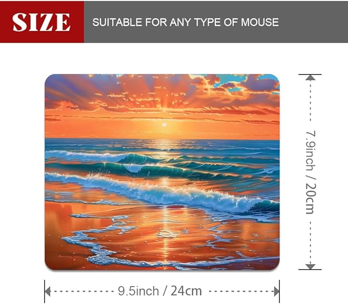 sea Wave Square Mouse pad, Texture, Waterproof, Anti Slip Rubber Base, Computer Mouse pad, Laptop Mouse pad