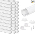 VST 30pack 3.3ft LED Channel, V Shape Led Diffuser Channel, LED Aluminum Channel System with Milky Cover, End Caps and Mounting Clips, Aluminum Profile for LED Strip Light Very Easy Installation