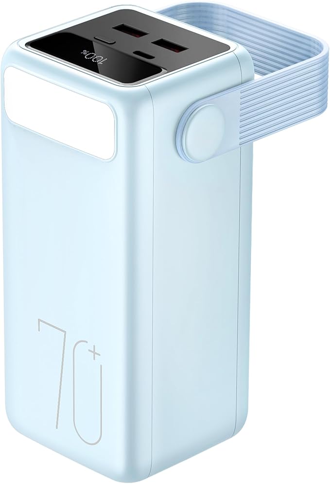Aterob Portable Charger Power Bank 70000mAh, 22.5W Fast Charging USB C Battery Pack, 3 Outputs, LED Display & LED Light, External Huge Capacity Battery Bank for iPhone 16/15/14, Samsung, iPad, etc