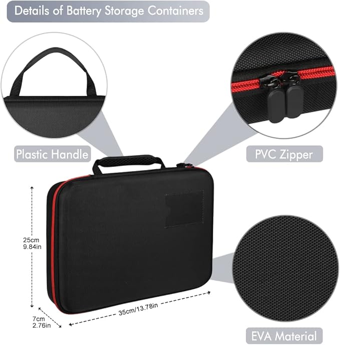 keabys Battery Organizer Holder Storage Case with Tester,Waterproof Carrying Case Bag,Battery Vault Box for Garage Organization Holds 199+ Batteries AA AAA C D 9V (Batteries are Not Included) (200+)