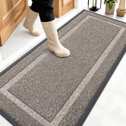 OLANLY Front Door Mat Outside 59x23, All-Season Heavy-Duty Rubber Doormat by OLANLY