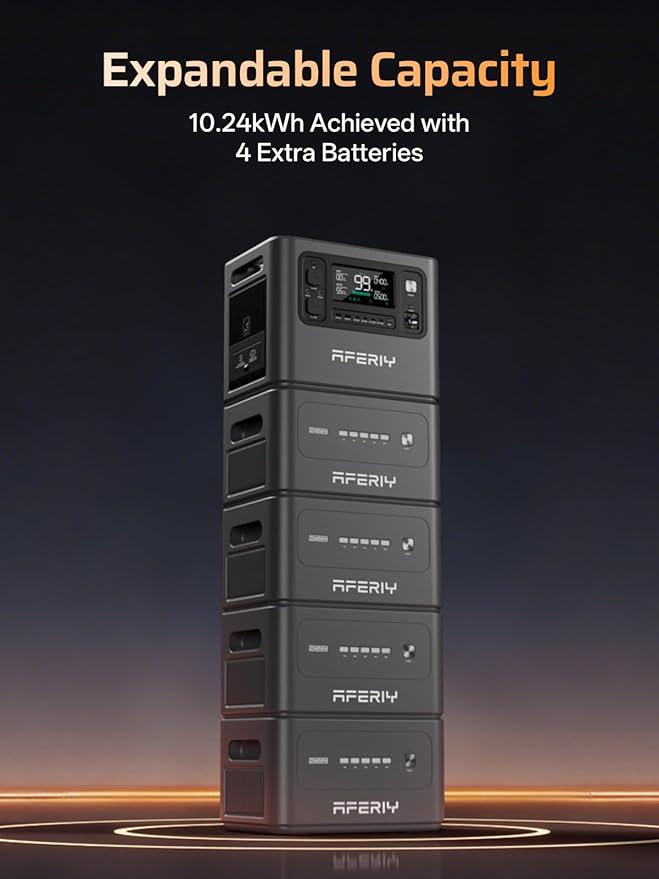 AFERIY 2800W Portable Power Station,P280 with 2pcs 400W Solar Panel,120V 2048Wh LiFePO4 Battery Backup,Solar Generator for Home Use,Outdoor Camping,Power Outage,Camping,RV,Emergencies