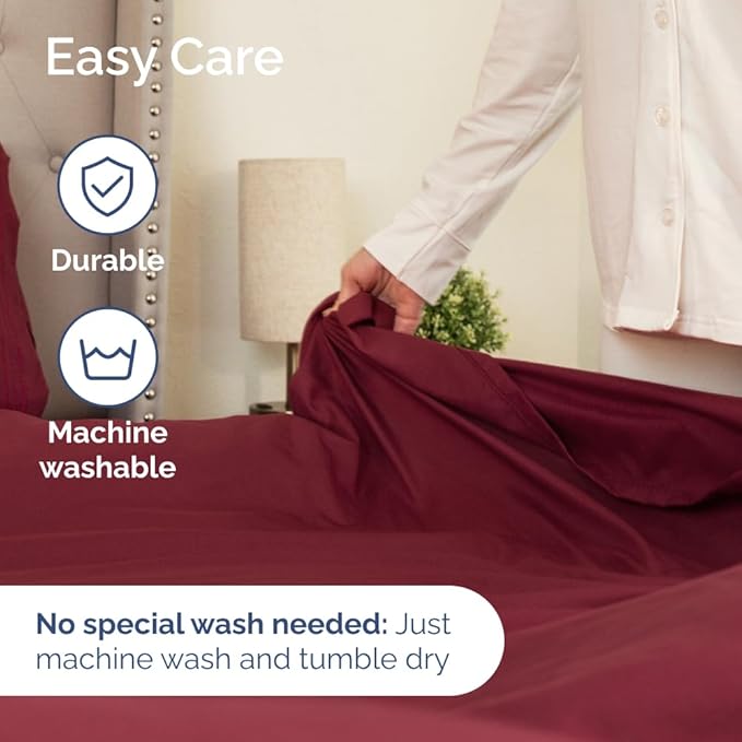 Full XL Bed Sheet Set - 4 Piece Extra Long Extended Full XL Sheets - Soft, Breathable & Cooling - Fits 8" to 16" Mattress w/ Deep Pockets - 54" x 80" - Easy-Fit, Wrinkle & Fade Resistant - Burgundy