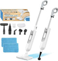 Mxnsewr Steam Mop All-in-one Multi-Functional Powerful Steam Cleaner, Handheld Detachable Floor Steamer with 2 Steam Level, 380ML Water Tank & 23FT Power Cord for Whole Home Use（White)