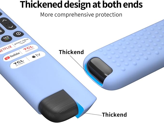 Hi Color Silicone Cover for TCL RC813 FMB1/RC923/RC902V Remote Protective Case Sleeve for TCL Smart TV Remote RC813 FMB1 Case Cover(Glow Blue)