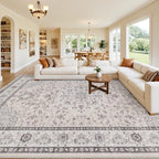 10x12 Area Rugs Living Room: Bedroom Washable Carpet Beige & Grey by Luxturiy