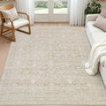 6x6 Area Rugs Living Room: Bedroom Washable Carpet Natural Beige by Luxturiy