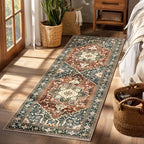 Yamaziot Washable Runner Rug, 2x6 Non-Slip Boho Vintage Hallway Kitchen Rug by Yamaziot