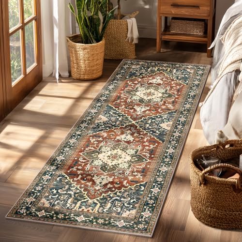 Yamaziot Washable Runner Rug, 2x6 Non-Slip Boho Vintage Hallway Kitchen Rug by Yamaziot