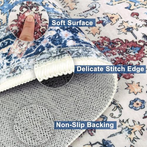 Yamaziot Washable Runner Rug, 2x8 Non-Slip Boho Vintage Hallway Kitchen Rug - Image 4