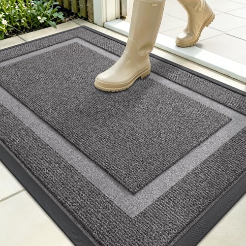 OLANLY Front Door Mat Outside 35x23, All-Season Heavy-Duty Rubber Doormat by OLANLY
