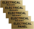 All Quality Basic Electrical Panel Sign - Fire Regulation Safety Compliance Sign - Brushed Gold - Medium (5 Pack)