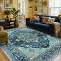 RELEANY Washable Area Rug, 6'x9', Teal by RELEANY