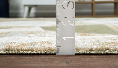 Abani Savoy Collection Area Rug - Green and Cream Geometric Design - 7'9"'x10'2 -Easy to Clean - Durable for Kids and Pets - Non-Shedding - Medium Pile - Soft Feel -for Living Room, Bedroom & Office