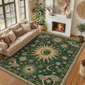 Vacuum-Friendly, 8x10 Washable Area Rug, Green Gold Yellow by meejou