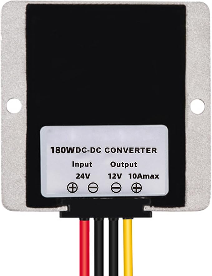 MGGi DC Converter Regulator DC 24V Step Down DC 12V 15A 180W, Waterproof Voltage Reducer, Adapter Converter Power Supply Module Buck Transformer, for Auto Car Truck Vehicle Boat Golf Cart, Forklifts