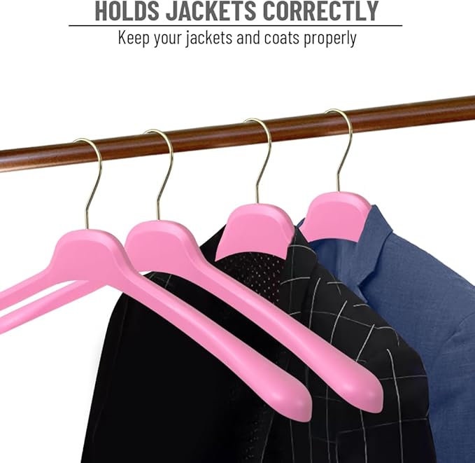 All Hung Up Plastic Coat Hangers, Color Clothes Hangers - Pink (100pk)