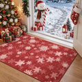 2x3 Christmas Rug,Small Washable Entryway Rug Non Slip,Red by Restydon