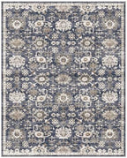 Amada Small 2x3 Washable Area Rug for Entryway, Blue/Brown, Vintage Pattern by AMADAHOMEFURNISHING