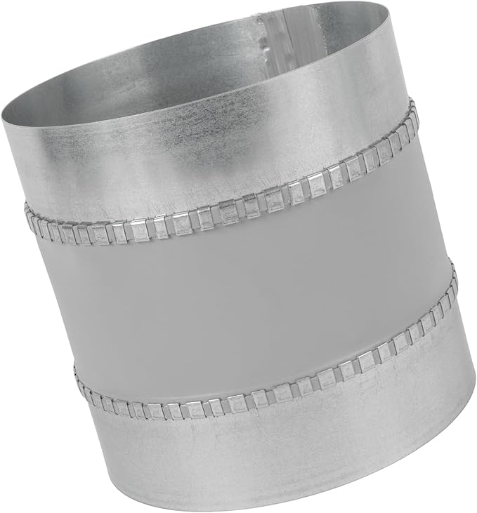 Repa Market 6" Inch Flexible Vibration And Noise Reducing Coupler - Female Fit Duct Connector – Galvanized Steel Coupling for Joining Two Male Duct Fittings – HVAC Ventilation Inline Joint