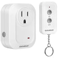 SURAIELEC Wireless Light Switch Remote Control Outlet, No Wiring Needed, 100ft RF Range, Pre-Programmed, Expandable Keychain Remote Switch Kit for Lamps, Fans, Christmas Trees, Small Appliances