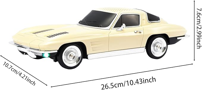 WSTER Retro American Style car Bluetooth Speaker, Portable Wireless Outdoor Speaker, TWS Stereo, Support USB/TF/AUX, Party Bluetooth Speaker with Microphone,Classic car Gifts for Men(Beige)