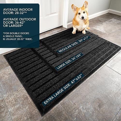 ubdyo Extra Durable Door Mat Outside Entrance (47" x 32", Bright Black) - Image 3