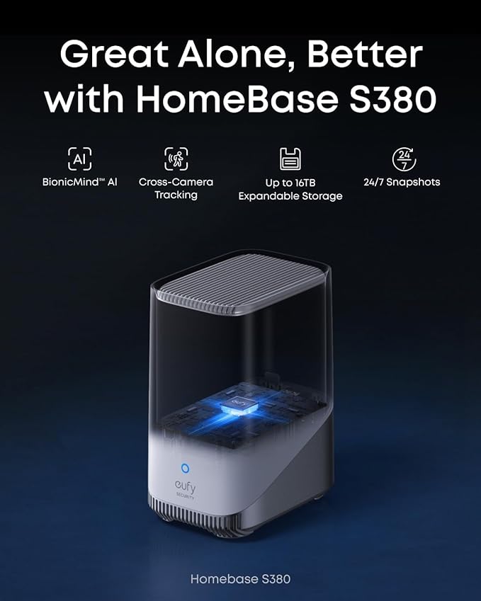 eufy Security eufyCam S4 4-Cam Kit,4K Solar Camera Wireless Outdoor, Triple Lens Bullet-PTZ Cam, 360° View, Cross-Cam Track, Al Recognition, 8X Zoom, Color Night Vision, 0 Monthly Fee, Local Storage