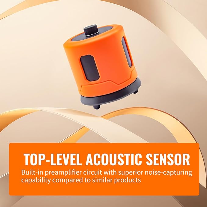 PQWT Underground Water Leak Detectors PQ125E All Scenario and Gas Wall Pipe Water Leakage Detection with Touchscreen Earphone and Carrying Case Multi Sensor Acoustic Pipeline Sound Intensifier
