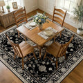 RELEANY Washable Area Rug, Square 7'x7', Black/Neutral by RELEANY