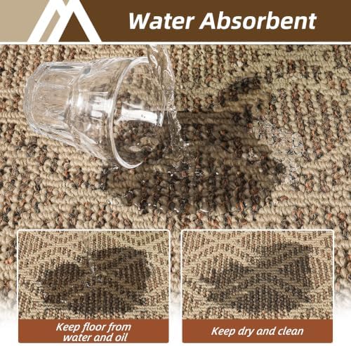COSY HOMEER Kitchen Rugs Sets of 2 Non-Slip Washable,20”x30“+20”X48“ - Image 4