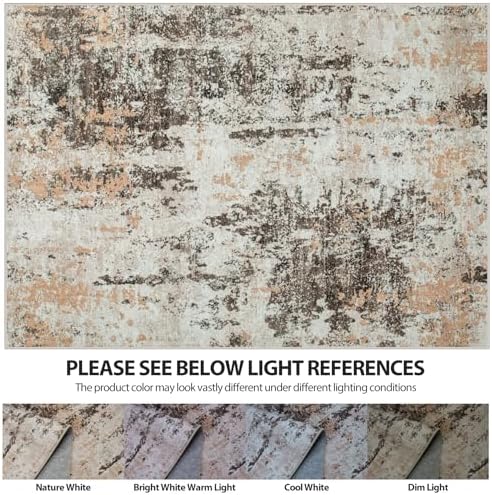 Aelenmu 10x14 Area Rugs for Living Room Washable Dining Room Brown Beige - Image 6