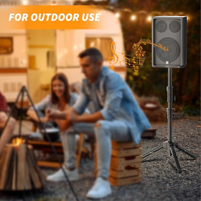 Small Speaker Stands, Lightweight 35mm Compatible Insert, Adjustable Height from 24-50 Inch Speaker Tripod Stand Support 55 LB with Storage Bag