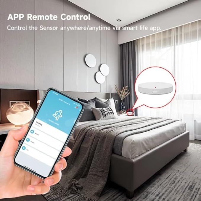 IHSENO Human Presence Sensor, WiFi Wave Radar Real-time Human Motion Detection Sensor, Compatible with TUYA/Smart Life