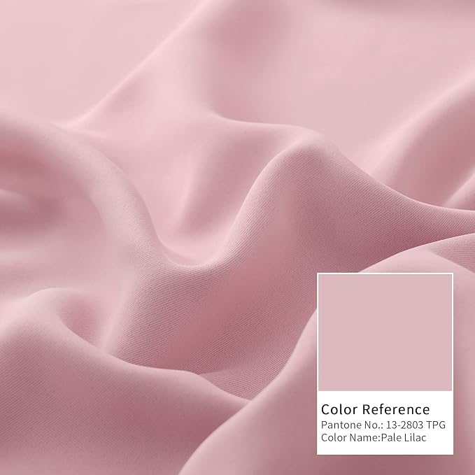 BGment Baby Pink 100% Blackout Curtains for Nursery Bedroom 96 Inch Length 2 Panels, Thermal Insulated Full Light Blocking Grommet Noise Cancelling Window Curtains for Girls Room, 55 Inch Wide Each