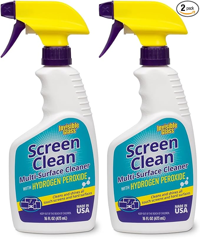 Invisible Glass 92013-2PK 16-Ounce Screen Clean Multi-Surface Cleaner Perfect for Touch Screens, Smart Phones, Tablets, Laptops, Glass, and Electronics, Pack of 2