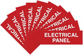 All Quality Basic Electrical Panel Sign - Fire Regulation Safety Compliance Sign -Red - Large (10 Pack)