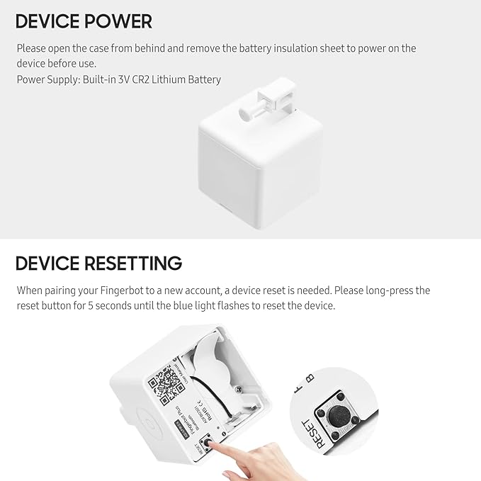 Irfora Mini BT Fingerbot Home Automation Controller with Touch Button APP Control Voice Control Schedule Timer Fingerbot Home Appliances Switch Pusher Smart Controller (BT Gateway Required)