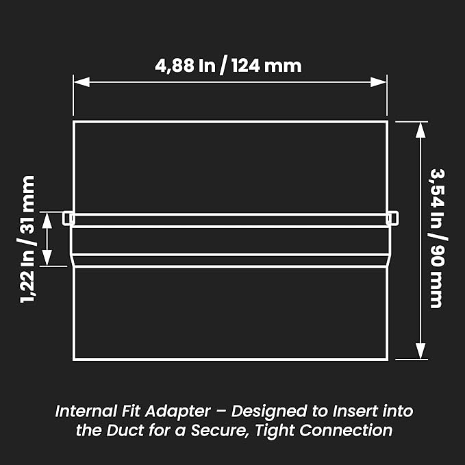 Draft Blocker 5'' Inch - Backdraft Damper - Draft Stopper - Backflow Preventer - Inline Fan Vent Deflector - One-Way Airflow Ducting - Dryer Duct Connector with Backdraught Flap