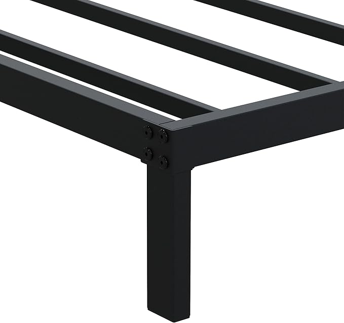 9 Inch Queen Bed Frame Heavy Duty Low Profile Metal Platform No Box Spring Needed, Maximum Storage, Easy to Assembly, Noise Free, Black